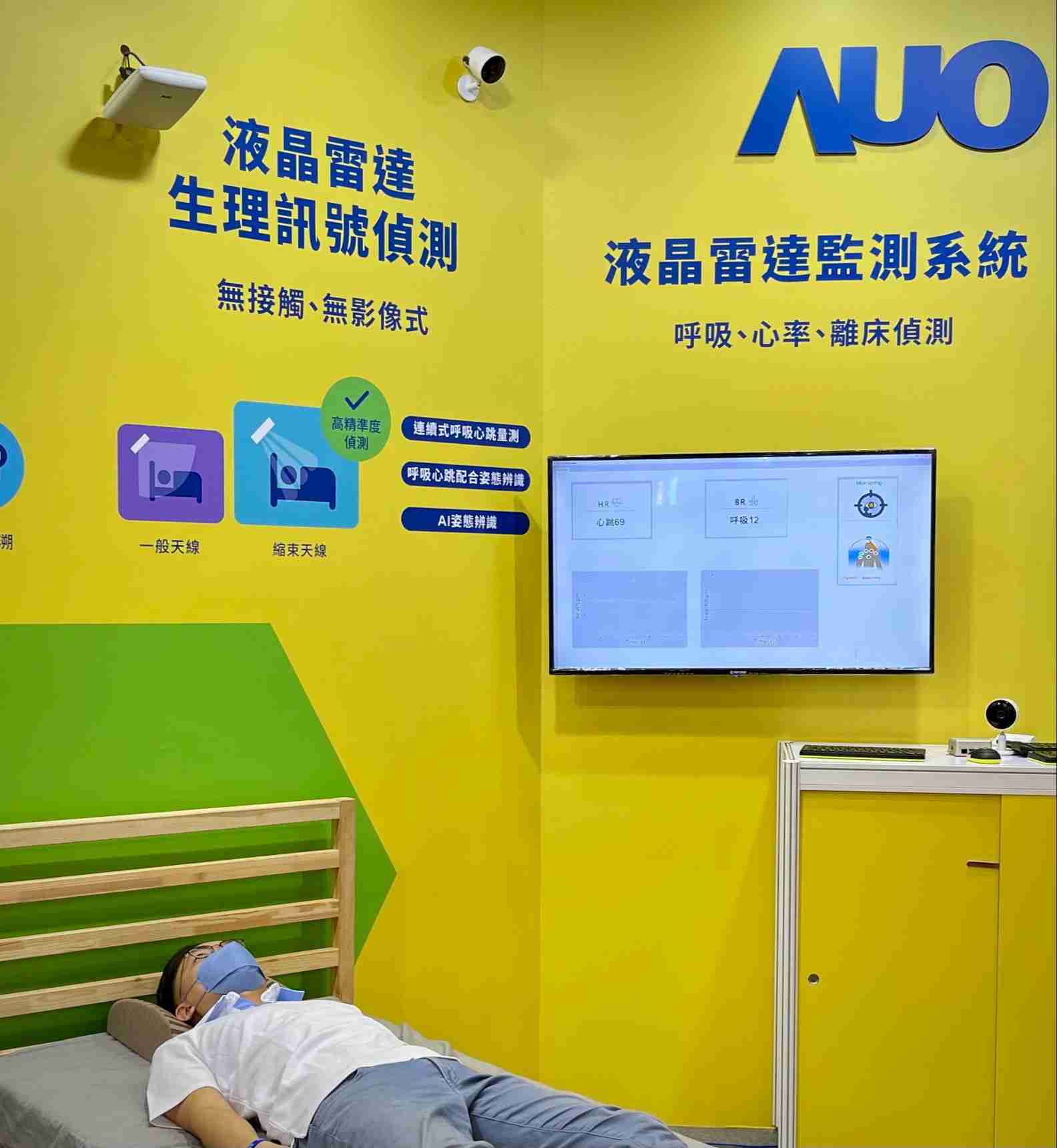 蓝狮在线颐康「无接触生理监测雷达」，，免除传统线路与贴片束缚，，精准侦测呼吸、、心跳等重要生理讯号